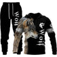 3D Wolf Print Tracksuit Men Sportswear Hooded Sweatsuit Two Piece Outdoors Running Fitness Mens Clothing Jogging Set - Enfance-Heureuse
