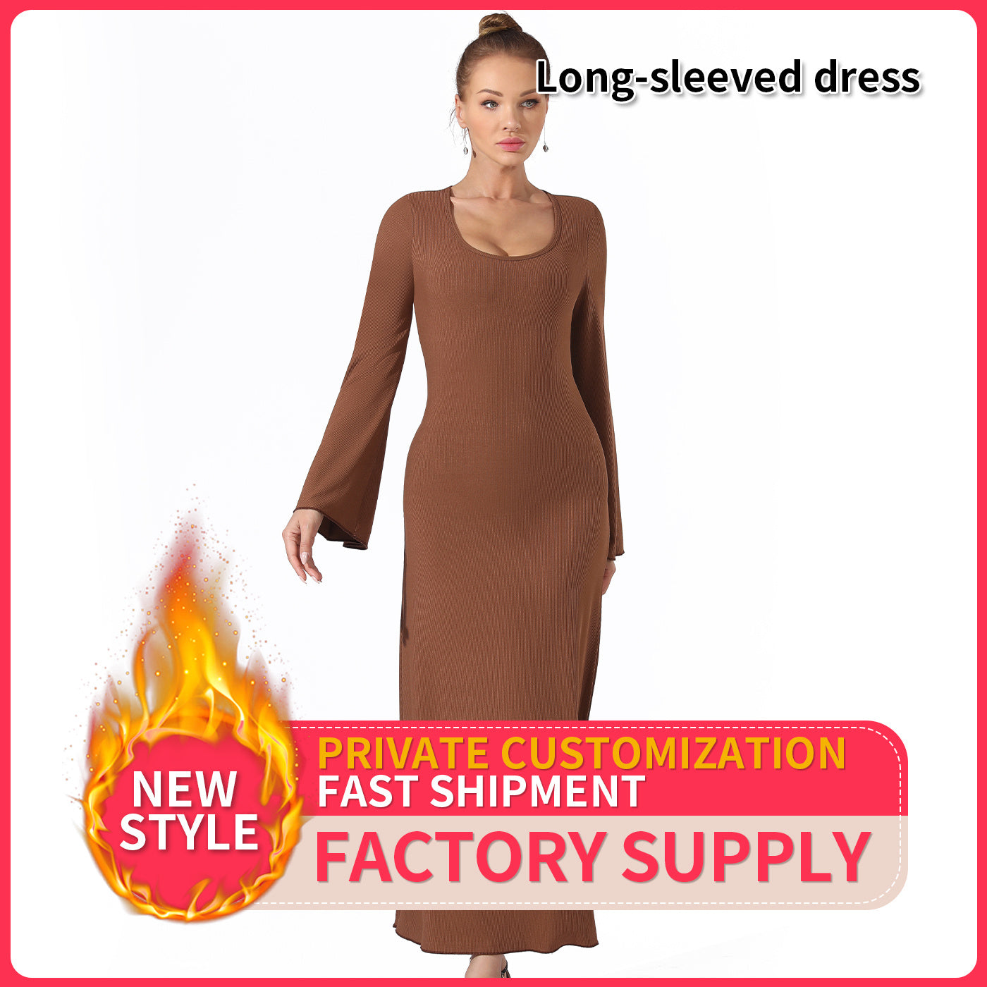 Women's Fashion Simple Solid Color Dress - Enfance-Heureuse