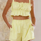 Ruffled Square Neck Cami and Shorts Set - Enfance-Heureuse