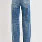 RISEN Full Size Distressed Wide Leg Jeans Plus Size - Enfance-Heureuse