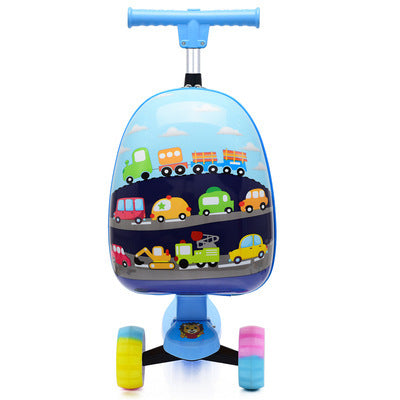 Children's Cute Cartoon Scooter Trolley Case - Enfance-Heureuse