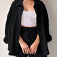 Texture Button Up Shirt and Drawstring Shorts Set - Enfance-Heureuse