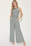 Basic Bae Full Size Ribbed Tank and Wide Leg Pants Set - Enfance-Heureuse