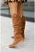 Autumn And Winter Low Heel Side Zipper Suede Women's High Boots - Enfance-Heureuse