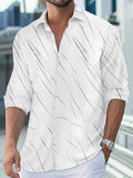 Men's Full Size Button Up Long Sleeve Shirt Plus Size - Enfance-Heureuse