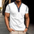 Fashion Short-sleeved Polo Shirt Summer Button V-neck T-shirt Tops Mens Clothing - Enfance-Heureuse