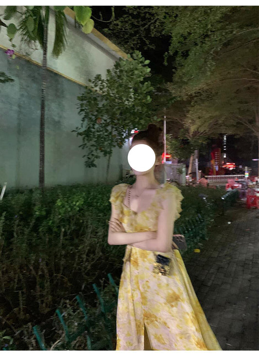 Female Spring And Autumn Beach Vacation Summer Short Sleeve Skirt - Enfance-Heureuse