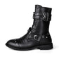 Middle Tube Leather Boots Ceremonial Motorcycle Men's Martin Performance - Enfance-Heureuse