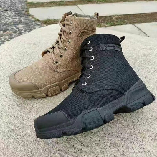 High-top Labor Protection Tooling Canvas Martin Boots Thick Bottom Waterproof - Enfance-Heureuse
