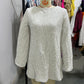 Women's Round Neck Long Sleeve Loose Sequins Short Spandex Dress