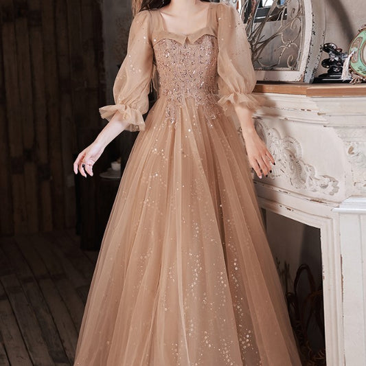 Evening Dress Host Banquet Maid Of Honor Long Sleeves