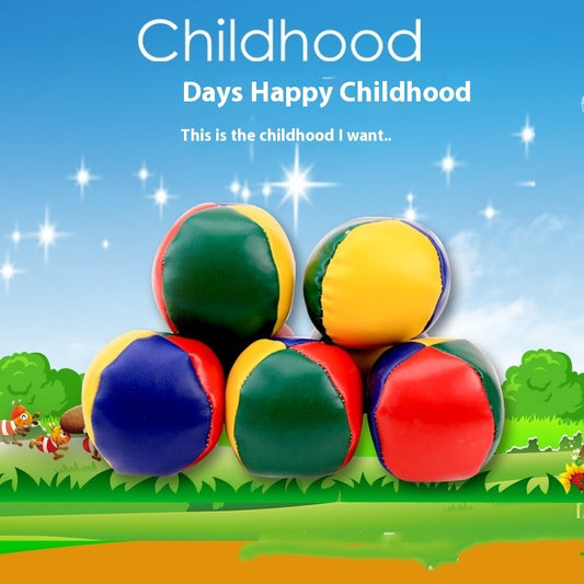 Creative Color Blocking Leather Round Sandbag Game Toy