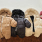 Solid Color Fur Collar Down Jacket Baby Long Section - Enfance-Heureuse