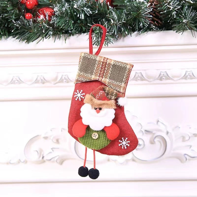 Christmas Decorations Christmas Stocking Pendant Christmas Stocking Gift Bag Hanging Piece - Enfance-Heureuse