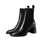 Thick Heel Round Toe Mid-heel Retro Mid-tube Women's Shoes - Enfance-Heureuse