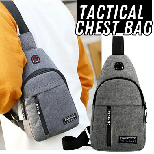 Mens Sling Bag Cross Body Handbag Chest Bag Shoulder Pack Sports Travel Backpack Gray - Enfance-Heureuse