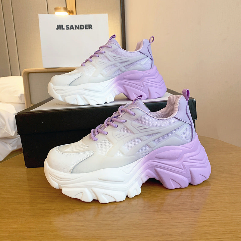 Women's Colorful Sequin Platform Shoes Lace-Up Sneakers - Enfance-Heureuse