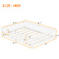 Queen Size Bed Floor Bed With Safety Guardrails And Door For Kids, White - Enfance-Heureuse