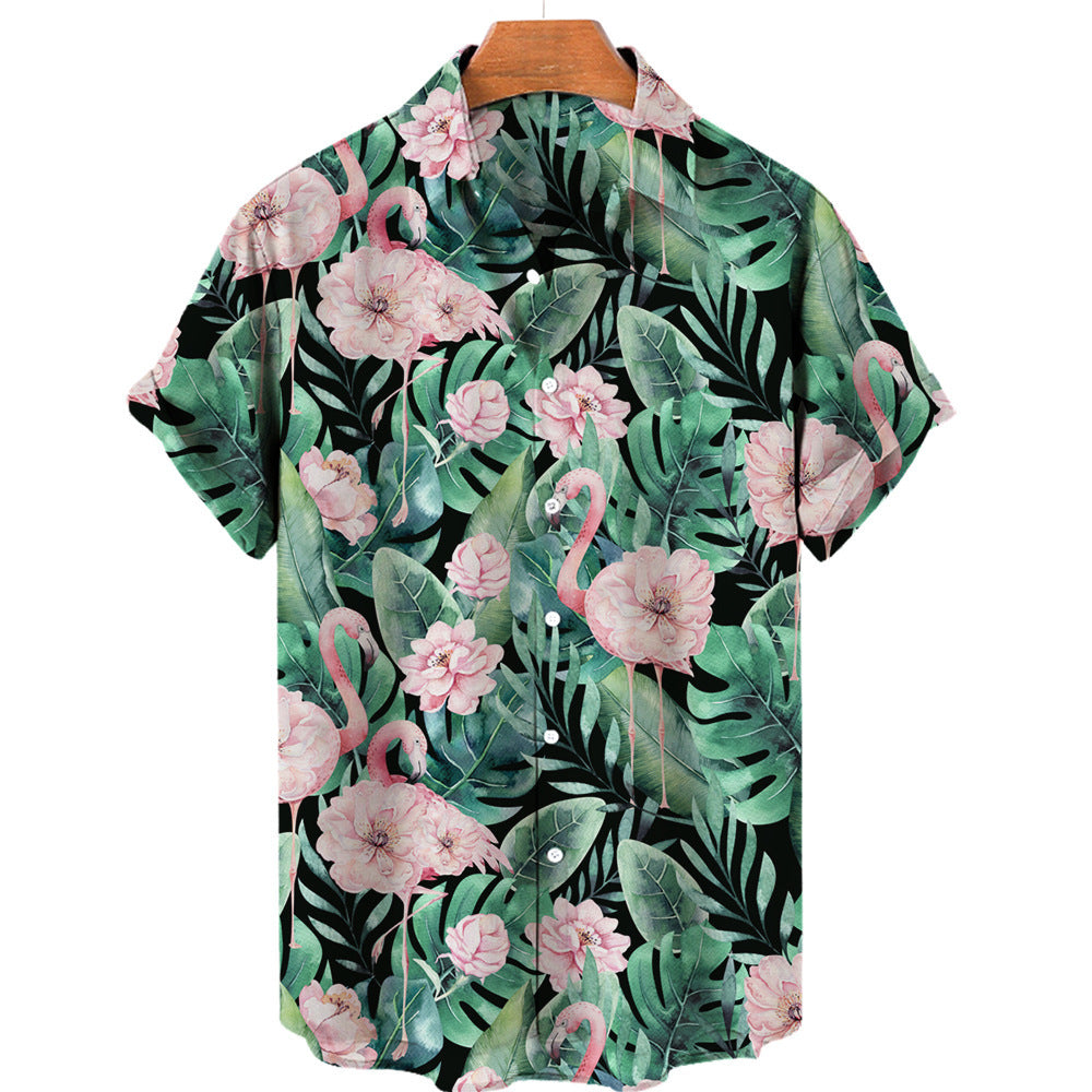 Men's 3D Digital Printing Tropical Forest Animal Hawaiian Shirt - Enfance-Heureuse