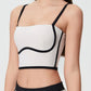 Millennia Contrast Trim Square Neck Active Cami with Detachable Chest Pads - Enfance-Heureuse