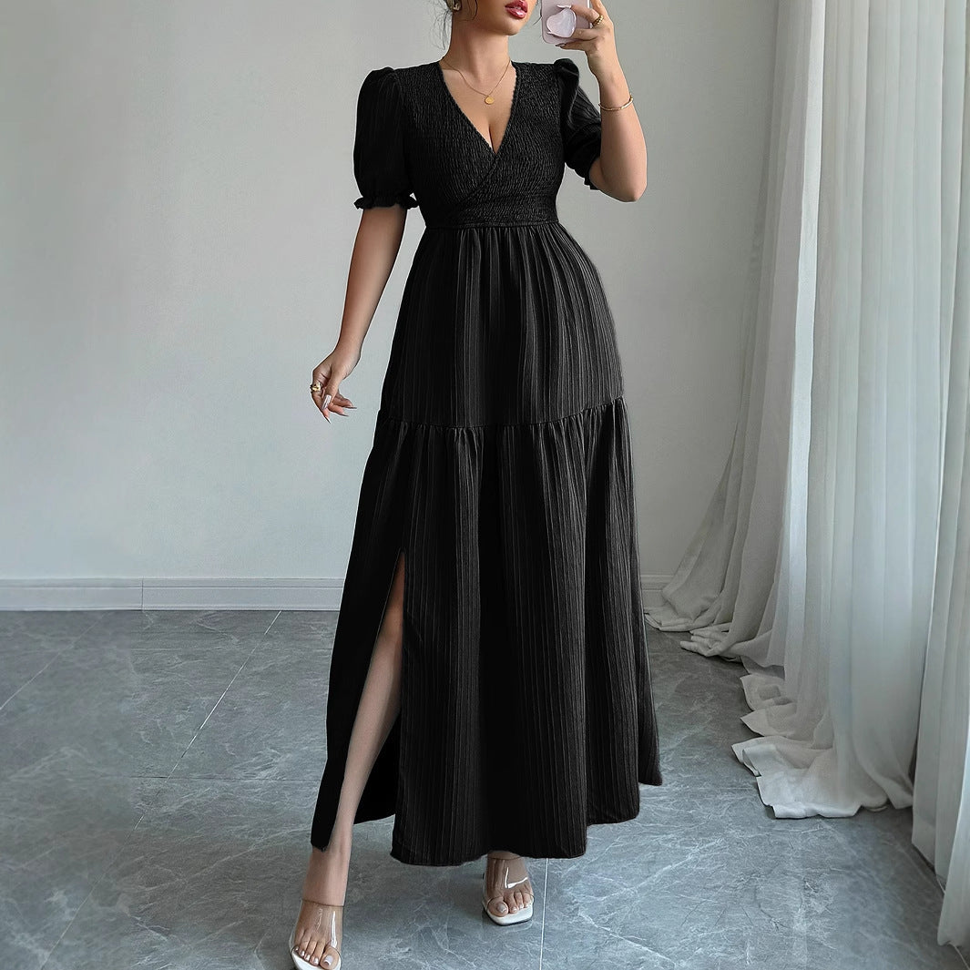 Deep V High Sense Dress Women's Clothing
