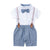 Boys Gentleman Bow Tie Backstrap Shorts Set - Enfance-Heureuse