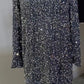 Women's Round Neck Long Sleeve Loose Sequins Short Spandex Dress