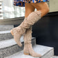 Autumn And Winter Low Heel Side Zipper Suede Women's High Boots - Enfance-Heureuse