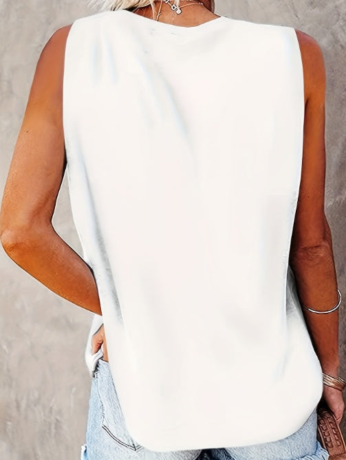 Ladies' Lip Print Fashionable Off Shoulder Casual Vest - Enfance-Heureuse