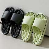 Non-slip Design Bathroom Slippers Home Summer Thick Sole Floor Bedroom House Shoes For Women Men - Enfance-Heureuse