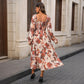 Retro French Romantic Elegant Printed Dress Women