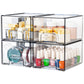 1 2 4 Pack Clear Stackable Storage Drawers, 11.2cm, 4.4in Tall Acrylic Bathroom Makeup Organizer,Plastic Storage Bins For Vanity, Undersink, Kitchen Cabinets, Pantry, Home Organization - Enfance-Heureuse