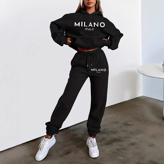 Women's Fashion Printed Hoodie Suit - Enfance-Heureuse