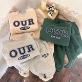 Autumn And Winter New Children's Foreign Style Hoodie Baby Pants Two-piece Set - Enfance-Heureuse