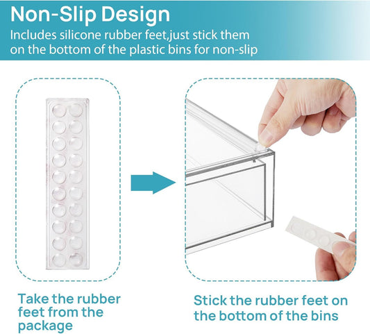 12.1in 30.7cm W Clear Stackable Storage Drawers,2 Pack Acrylic Plastic Organizers Bins For Makeup Palettes, Cosmetics, And Beauty Supplies,Ideal For Vanity, Bathroom,Cabinet,Desk Organization - Enfance-Heureuse