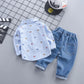 Children's Clothing Autumn Korean Style Autumn Clothing Casual Shirt Two-piece Boy Suit - Enfance-Heureuse