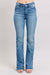 Judy Blue HW Tummy Control Vintage Wash Side Slit Slim Boot Jeans - Enfance-Heureuse