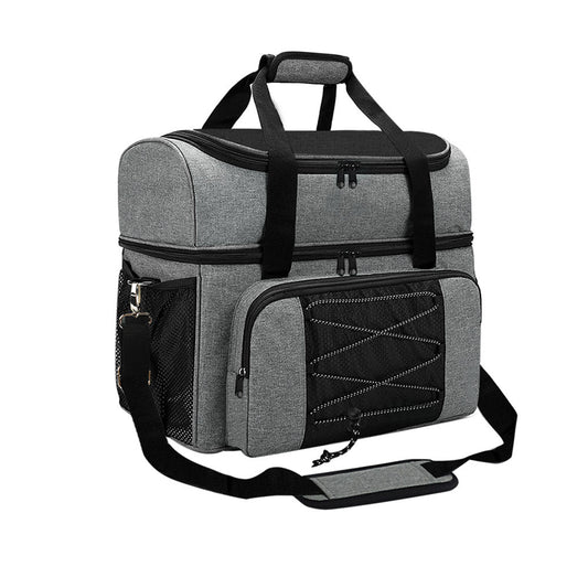 Bowling Bag for 2 Balls Portable Bowling Tote Bag with Padded Ball Holder for Double Ball and Pair of Bowling Shoes up to Mens 16 - Enfance-Heureuse