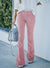 Women's Solid Color High Waist Slim Fit Micro Flared Pants - Enfance-Heureuse
