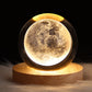Luminous Starry Sky And Planets Moon Moon Crystal Ball Small Night Lamp Projection Ambience Light Creative Gift New Strange Gift - Enfance-Heureuse