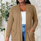 Basic Bae Full Size Ribbed Open Front Cardigan with Pockets - Enfance-Heureuse