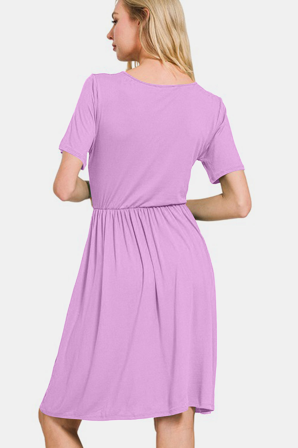 Robe Zenana à manches courtes et surplis en tissu brossé DTY