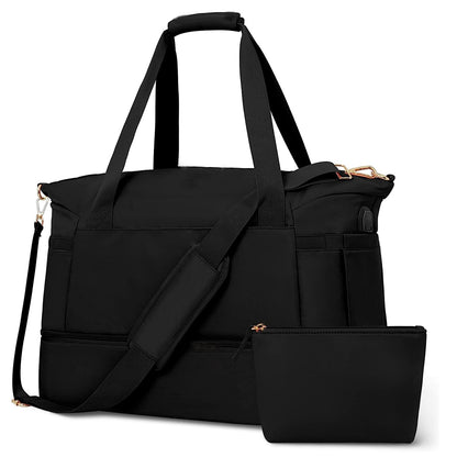 Travel Duffel Bag Sports Gym Bag For Girls Teen Birthday Gifts, Personal Item Weekender Bag Carry On Tote Bags For Women Men,Waterproof Overnight Luggage Bag With Trolley Sleeve - Enfance-Heureuse