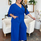 Double Take Full Size Surplice Wide Leg Jumpsuit with Pockets - Enfance-Heureuse