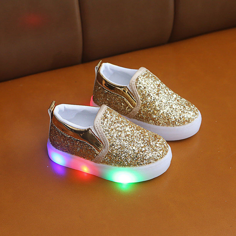 Kids Led Sneakers Lighted Baby Toddler Sneakers Sequin Girl Light Shoes - Enfance-Heureuse
