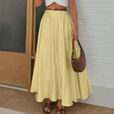 Polyester Satin Draping Yellow Skirt - Enfance-Heureuse