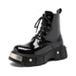 New Men's Chunky Heel Platform Round Head Lace-up Martin Boots - Enfance-Heureuse