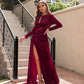 Women's Korean Velvet High Neck Sexy Evening Dress - Enfance-Heureuse