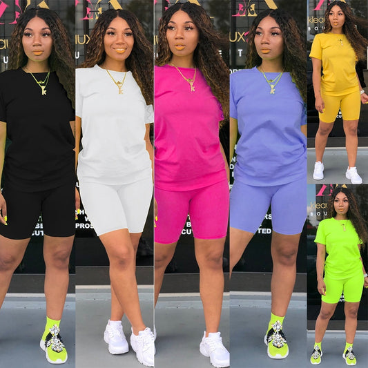 Solid Color Sports Suit Casual Two-piece Suit Women