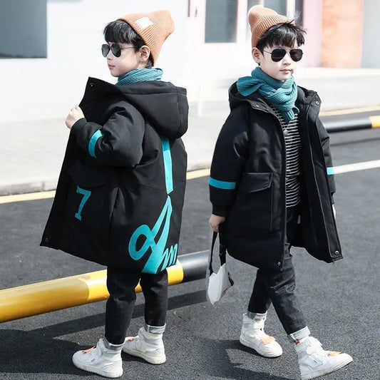 Hiver Vêtements de Mi-longueur Rembourré Veste Grand Enfants Épais